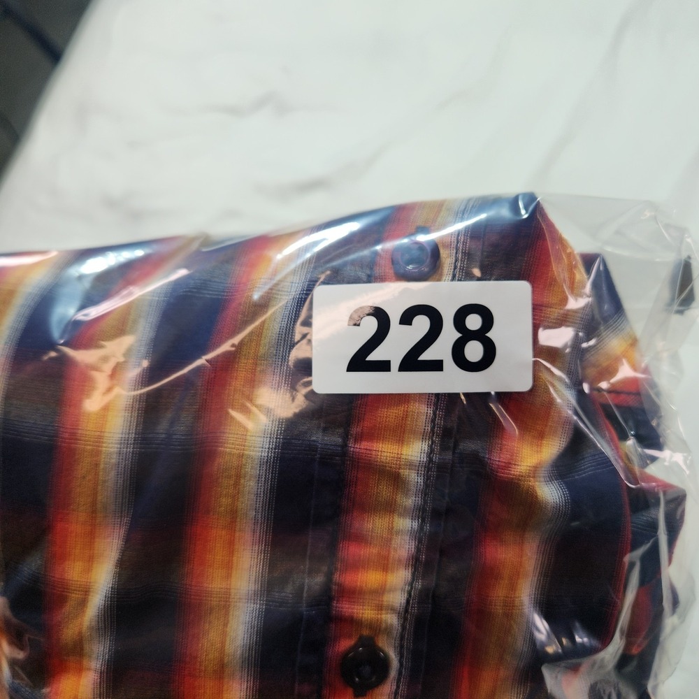 Rocawear Mens 2XL Plaid Button Up Shirt Blue Orange Yellow Long Sleeve Cotton - Picture 12 of 12